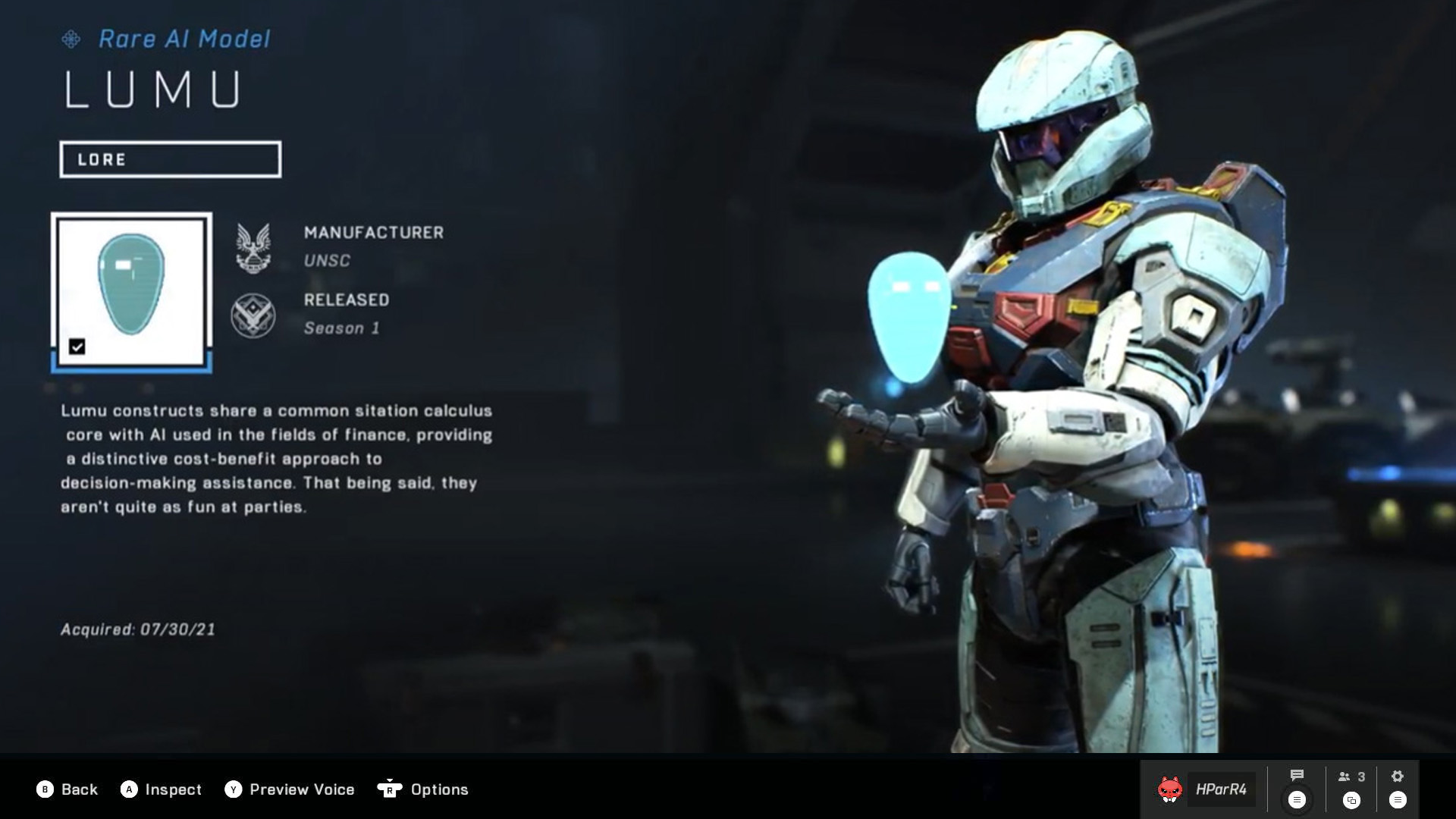 Halo Infinite AI Information Screen - Original